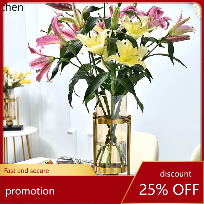 

ZML vintage glass vase ornament, high-end creative home decoration flower pot craft
