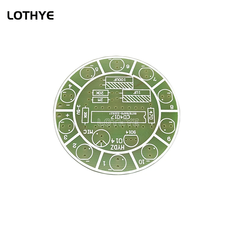 CD4017-Kit d\'éclairage LED rotatif à commande vocale, coloré, bricolage électronique, pièces de soudure, entraînement électronique amusant, soudage