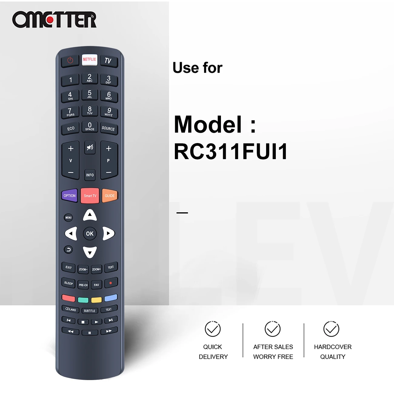 RC311FUI1 for TCL TV Remote Control RC311FUI2.06-IRPT53-NRC311.32P1S.43P1FS.43P10US.48P1CFS.49P1FS.55P1FS.40E5900US.50E5900US