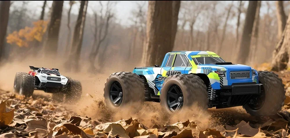 1:18 Scale Dual Cover High Speed RC Racing Car All Terrain Off Road Remote Control Truck 2.4G Metal 4WD Racing Drift RC Car Toys
