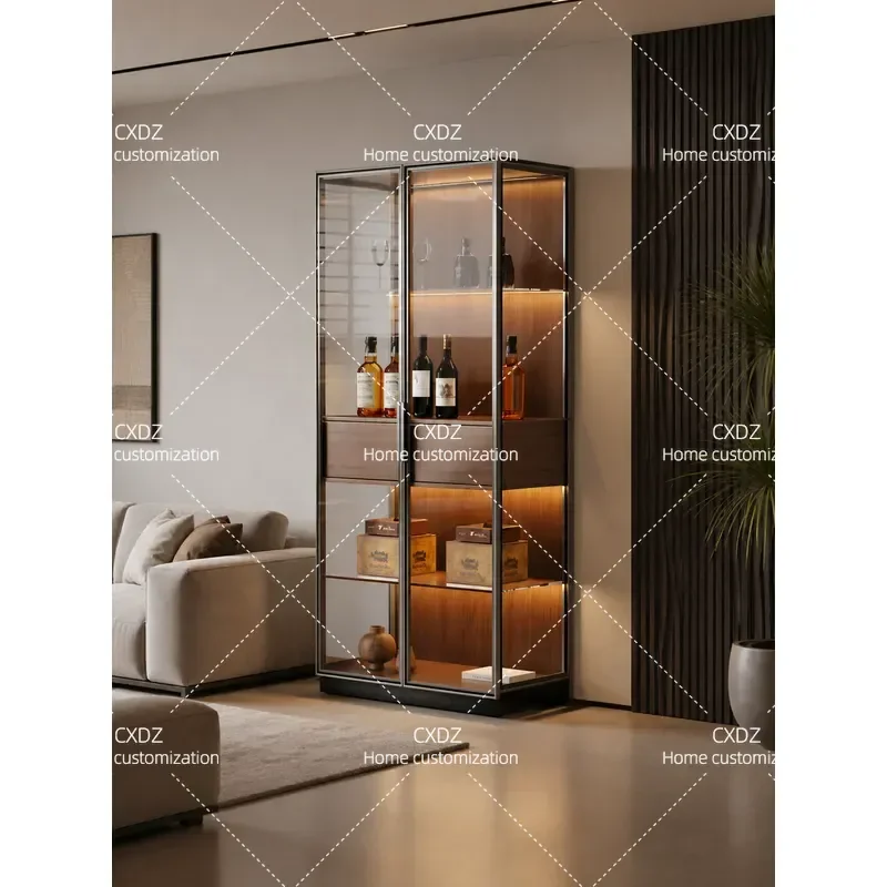 Entrance cabinet wine cabinet decorative ornaments art display  living room solid wood dining side cabinet high-end