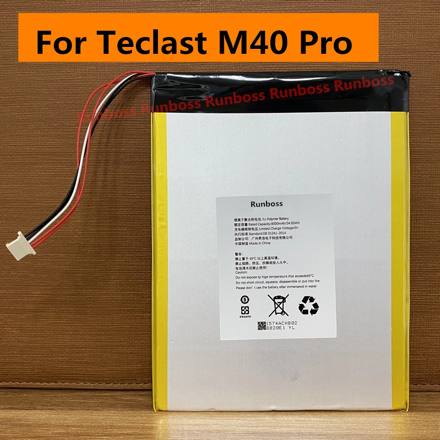 New 3.8V 9000mAh Laptop Notebook Tablet PC Battery For Teclast M40 Pro M40Pro Replacement Accumulator 5 Pin 5 Lines Plug + Tools