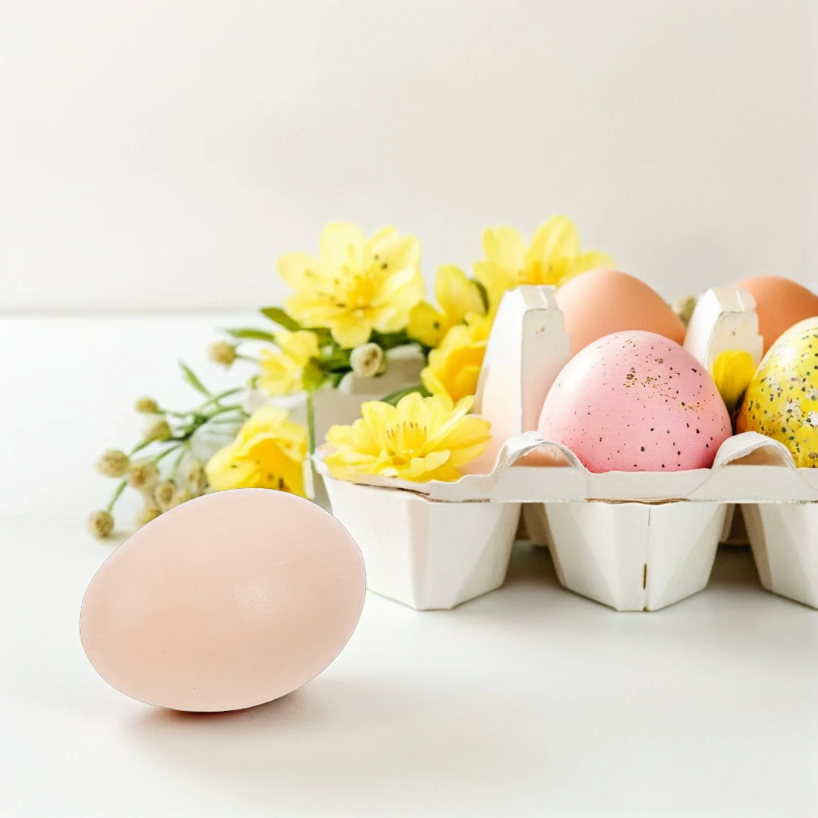 Huevos de Pascua pintados, huevos de plástico lisos DIY, perfectos para pintar, manualidades, desarrollo temprano, juego sensorial, Pascua Artificial, 6 uds.