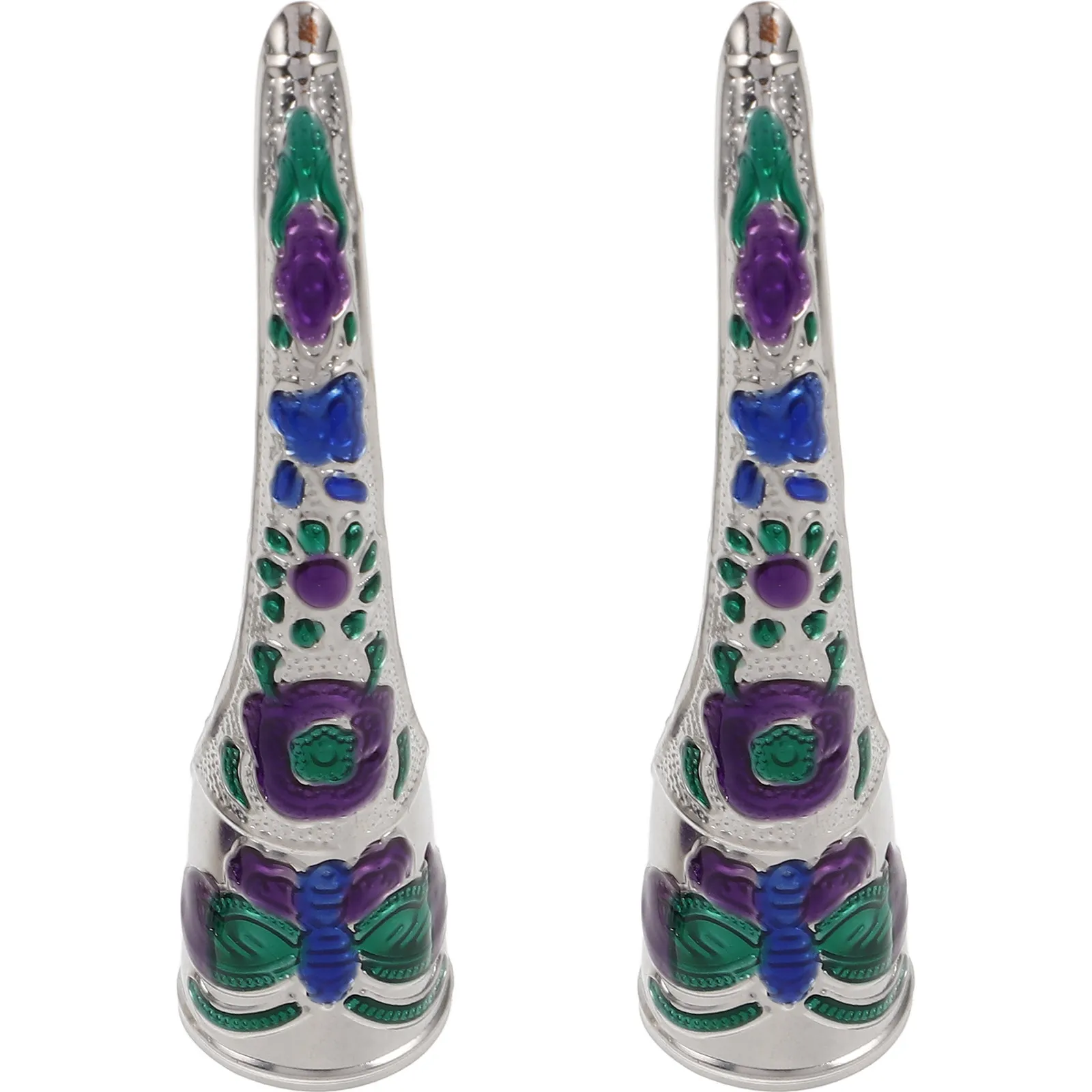 

2 шт. кольца-накладки на ногти в стиле древнего династии Цин, аксессуары для костюмов на Хэллоуин, косплея, театральных представлений