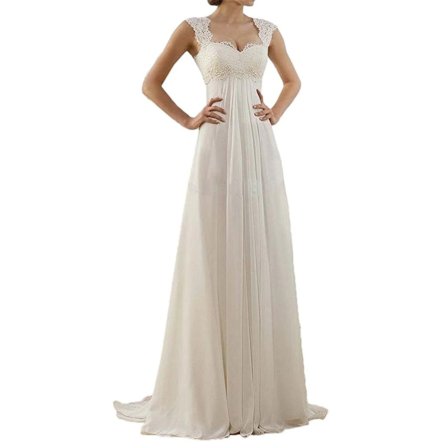 Robe de mariée longue en mousseline de soie, tenue de soirée éducative, bon marché