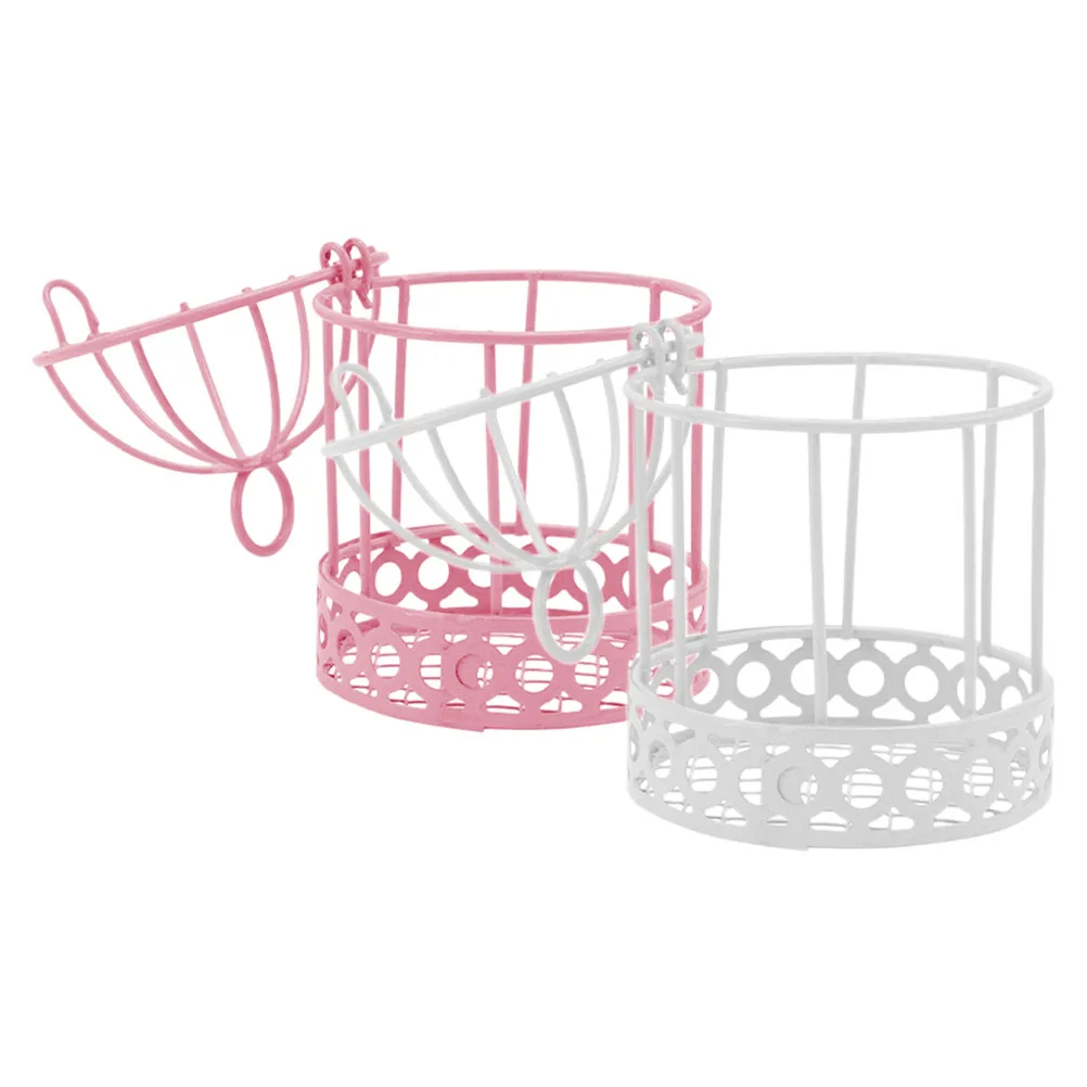 

2 Pcs Bird Cage Storage Birthday Party Centerpieces Decorative Birdcage Decoration Tealight Holder for Lantern