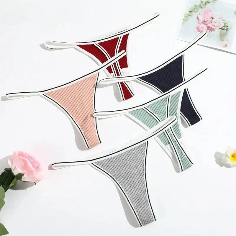 

1 Pcs Women's Panties Sexy Cotton Panties Solid Low Waist Seamless Thongs Female Underpants Women Lingerie