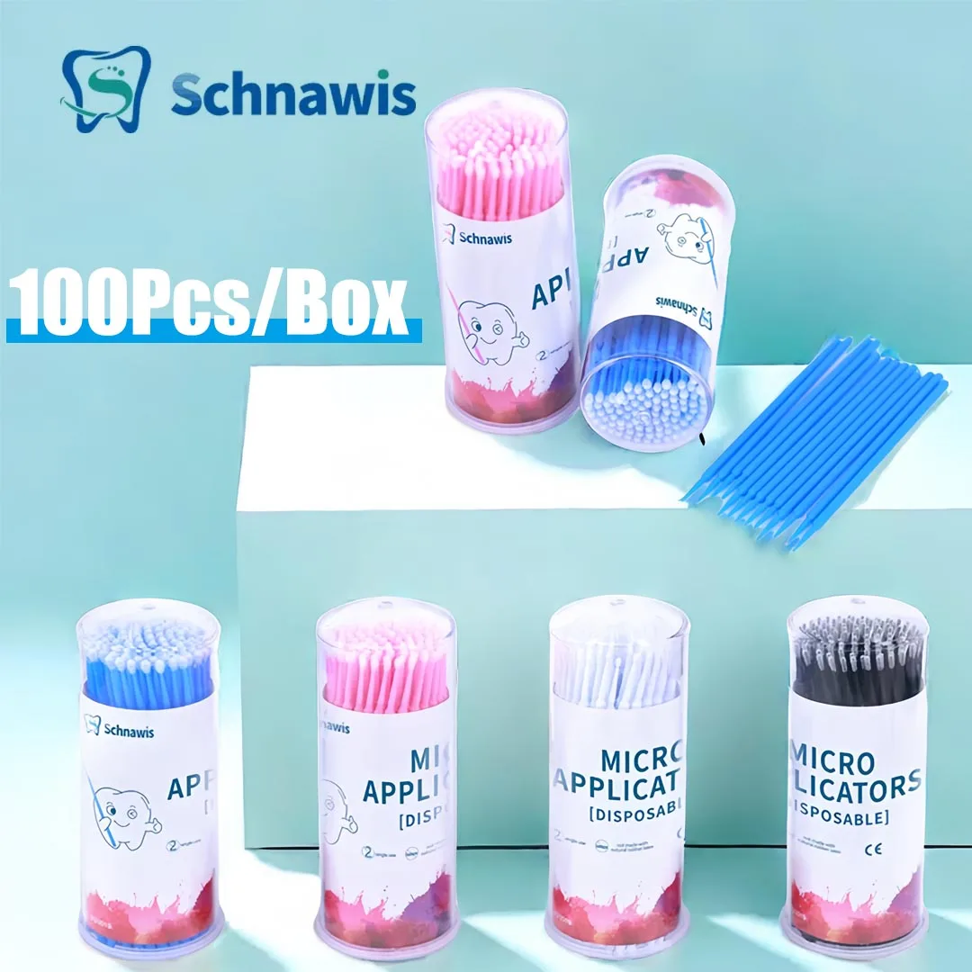 100 Stks/doos Tandheelkundige Wegwerp Micro Borstels Applicators Microborstel Tandheelkunde Odontologia Extension Tool