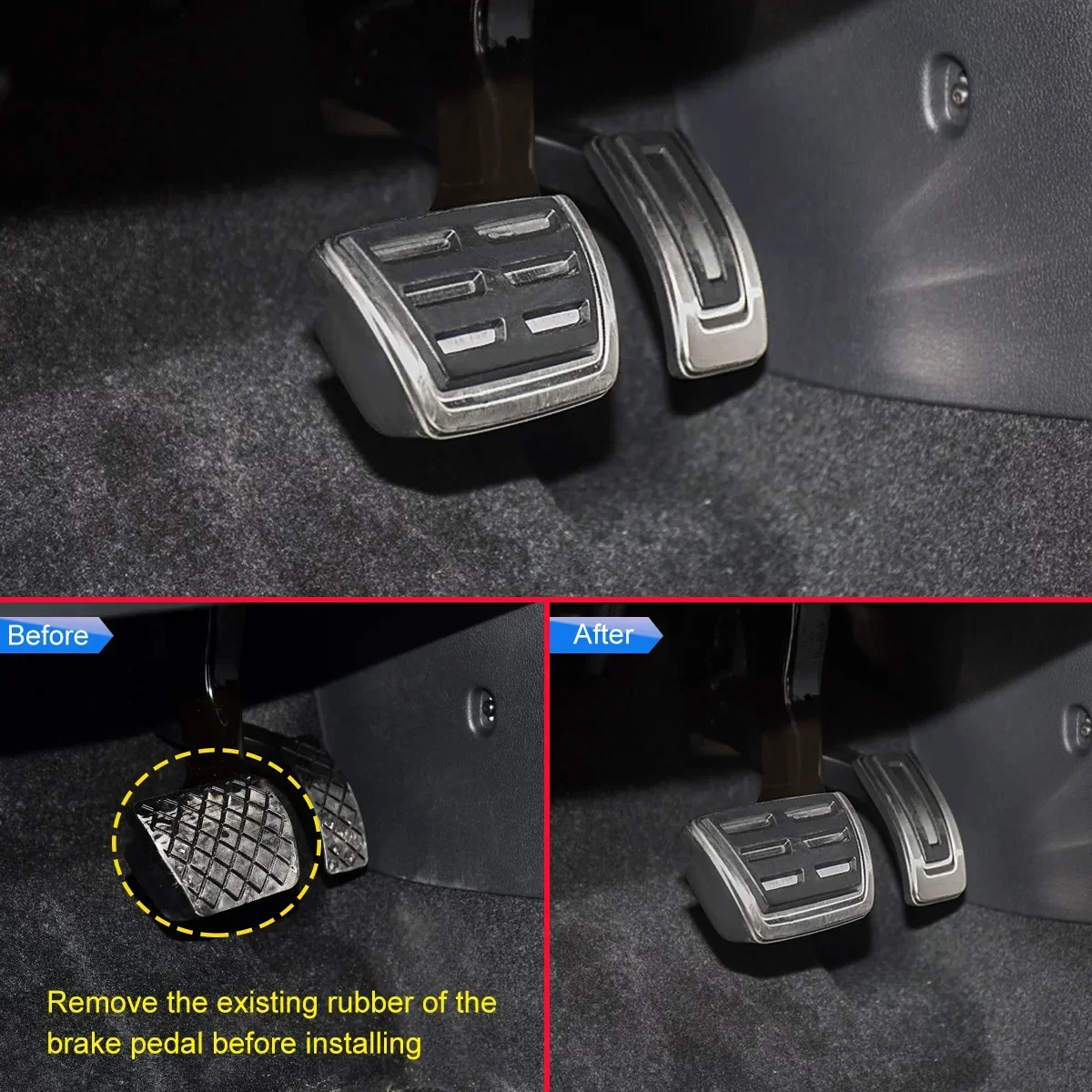 AT Gas Brake Pedal Pad Covers For VW Golf 7 8 Tiguan Touran Jetta 7 Polo 6 T-Roc T-Cross Passat Atlas Octavia Leon Audi A3 Q2