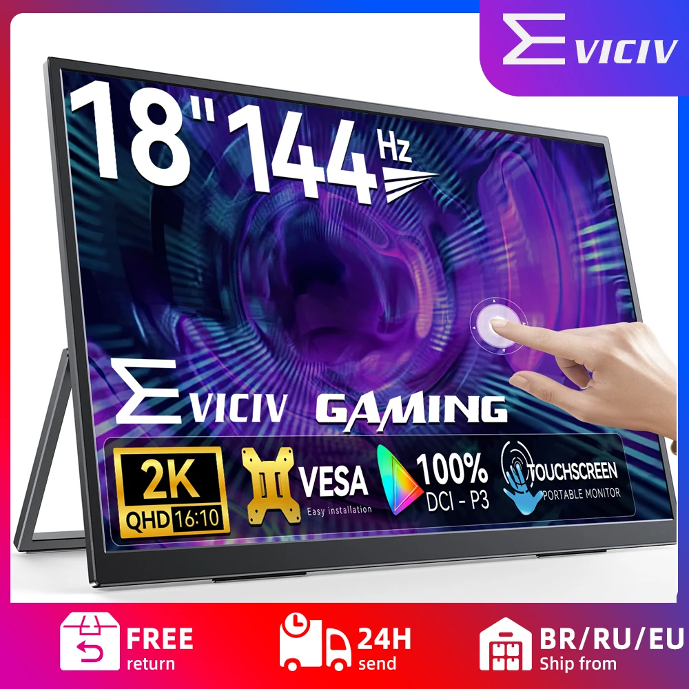 EVICIV 2K 144Hz Portable Monitor Touchscreen 18