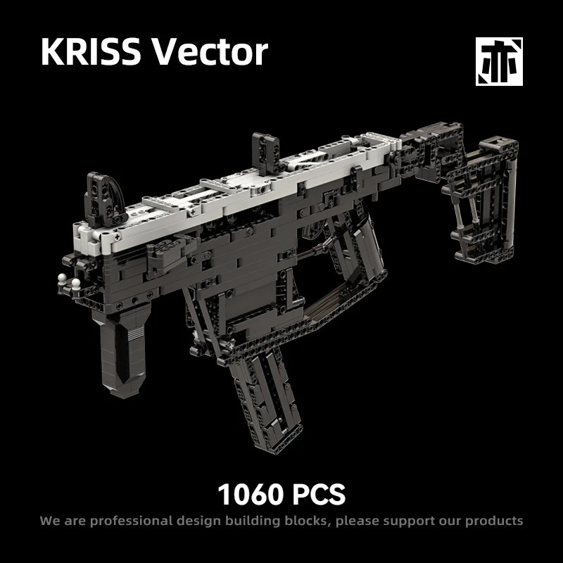 

1060PCS Creative KRISS Vector Gun Building Blocks MOC Technical Can Shoot Projectile Shells Assemble Bricks Toy Gift