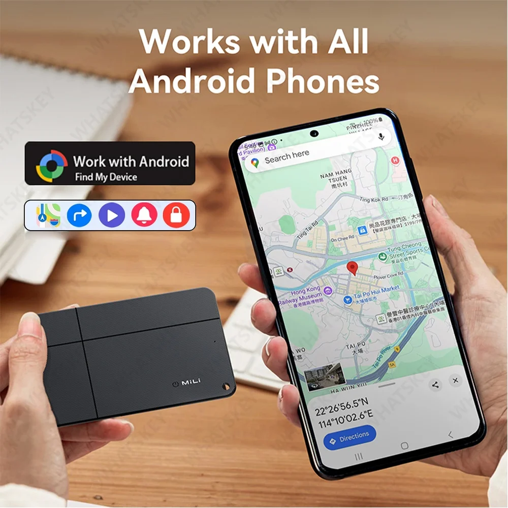 Wallet Anti-loss Card Google find my device tracker Ultra-thin Tracking GPS Location Smart Tag for Android Device Wireless Charg