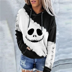 Women's Halloween Funny Skull Tie Dye Hoodie