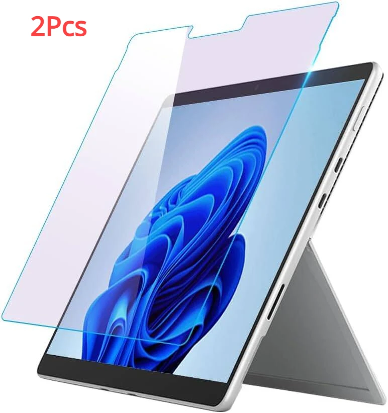 

2Pcs Anti Blue Light Screen Protector for Microsoft Surface Pro 11 10 9 8 7 6 5 4 Pro X HD Clear Tempered Glass Eye Protection