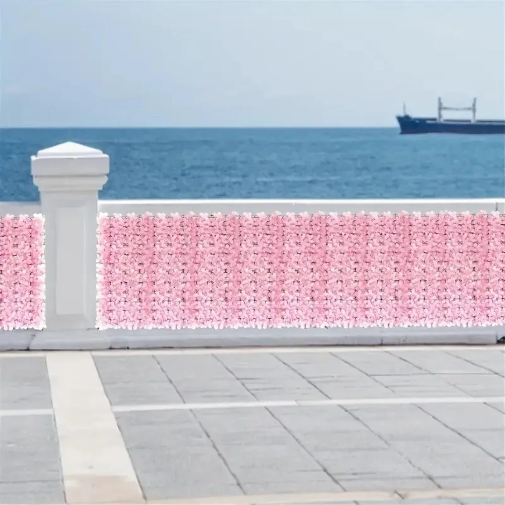 Plastic Artificial Flower Fence Screen Waterproof Realism Hydrangea Artificial Flower Wall Anti Fade Feature UV Protection
