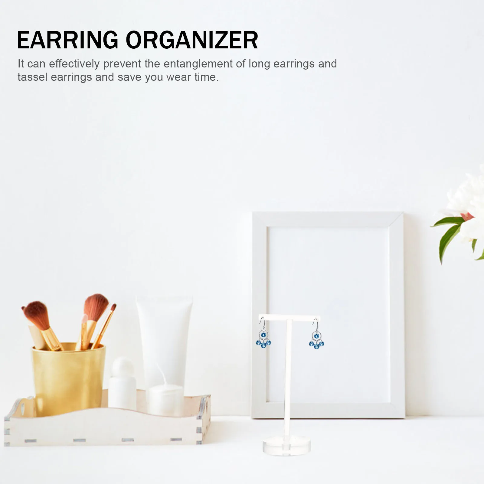 

Acrylic T Shape Earring Storage Rack Display Organizer Holder Jewelry Stand Desktop Decoration Earring Display Rack For Boutique