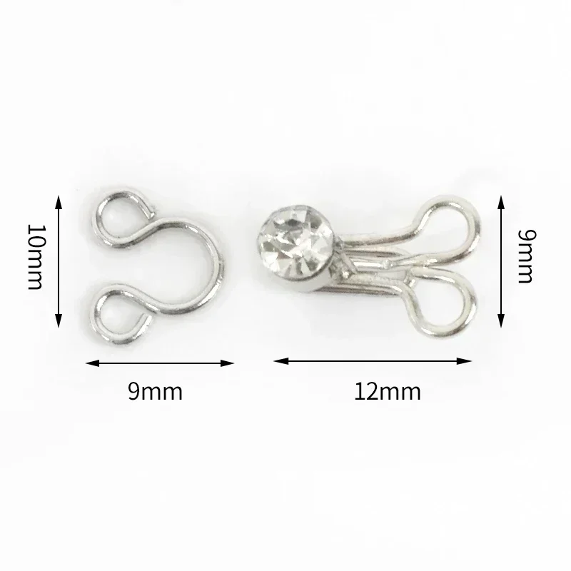 sourcing map Crochets à coudre et œillets de fermeture, crochets de soutien- gorge, fermeture de vêtements pour jupe, veste, pantalon, couture, loisirs créatifs, Argenté., 12.2mm