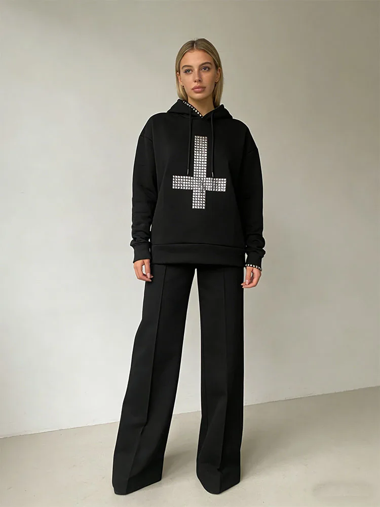 

Толстовка с капюшоном Lulu унисекс, уличный тренд, модный пуловер с заклепками, толстовка с капюшоном, новинка зимы, готическая ретро одежда Y2k