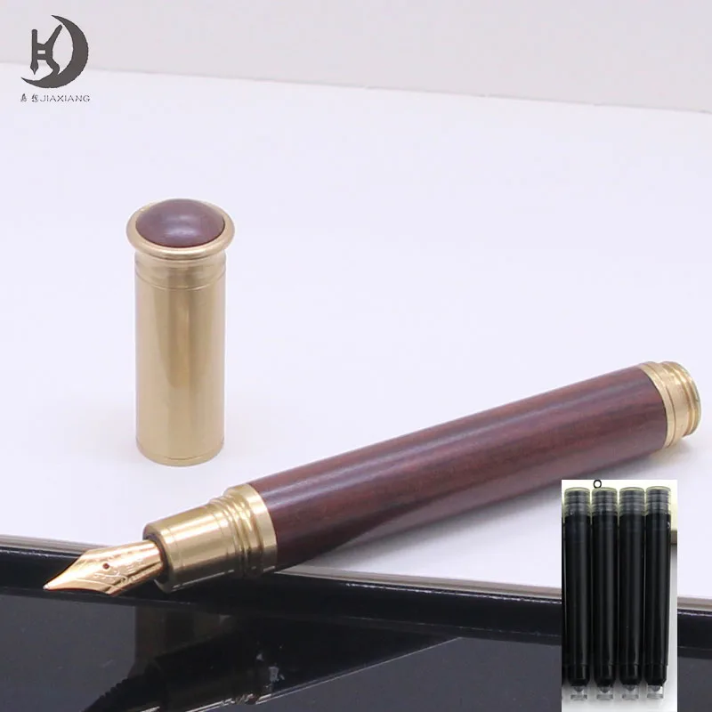 

1 Set(Pen+4 sacs) JD-Vintage Classic Style Mini Short Pocket Calligraphy wooden fountain Pen
