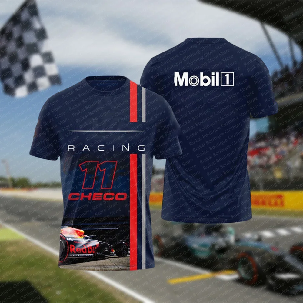 2024 Latest Hot Selling F1 Racing Printed Men\'s 3D Printed T-shirt Short Sleeve Classic Formula Racing Training Comfort Team Set