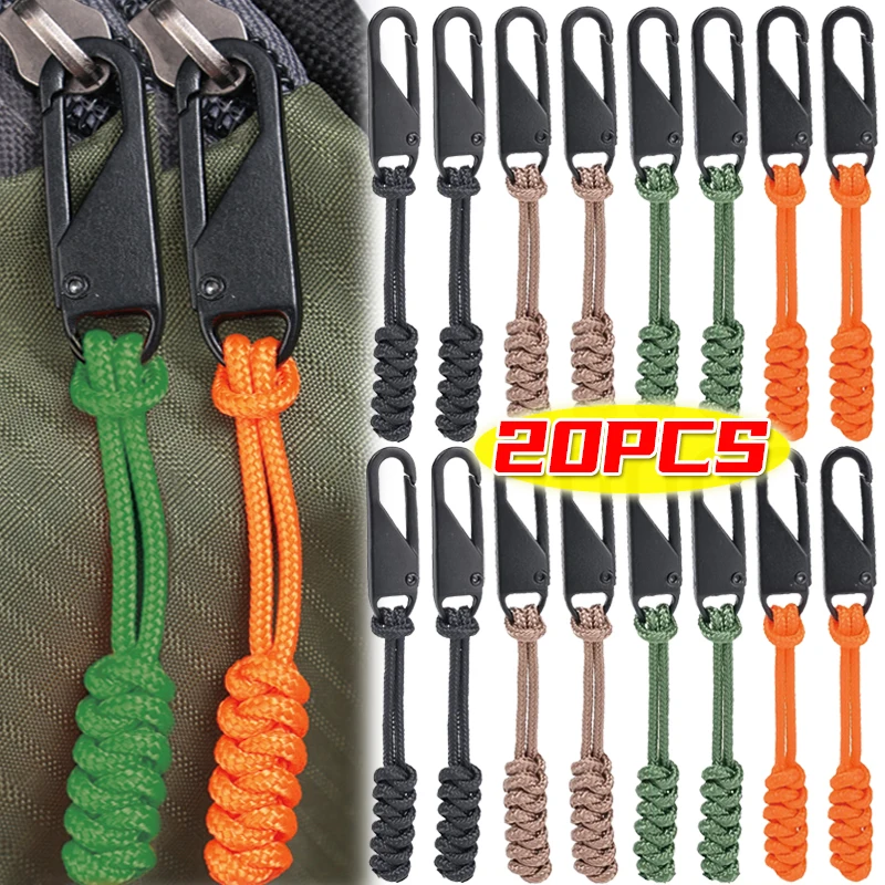 

1/20PCS Portable Zipper Pull Colorful Detachable Zipper Sliders Cord Travel Bag Suitcase Backpack Extend Puller Outdoor Bag Zip