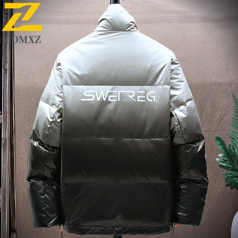 COMXZ Piumino lungo da uomo Moda con cappuccio da lavoro all'aperto Giacca imbottita leggera Cappotto invernale caldo antivento da lavoro casual