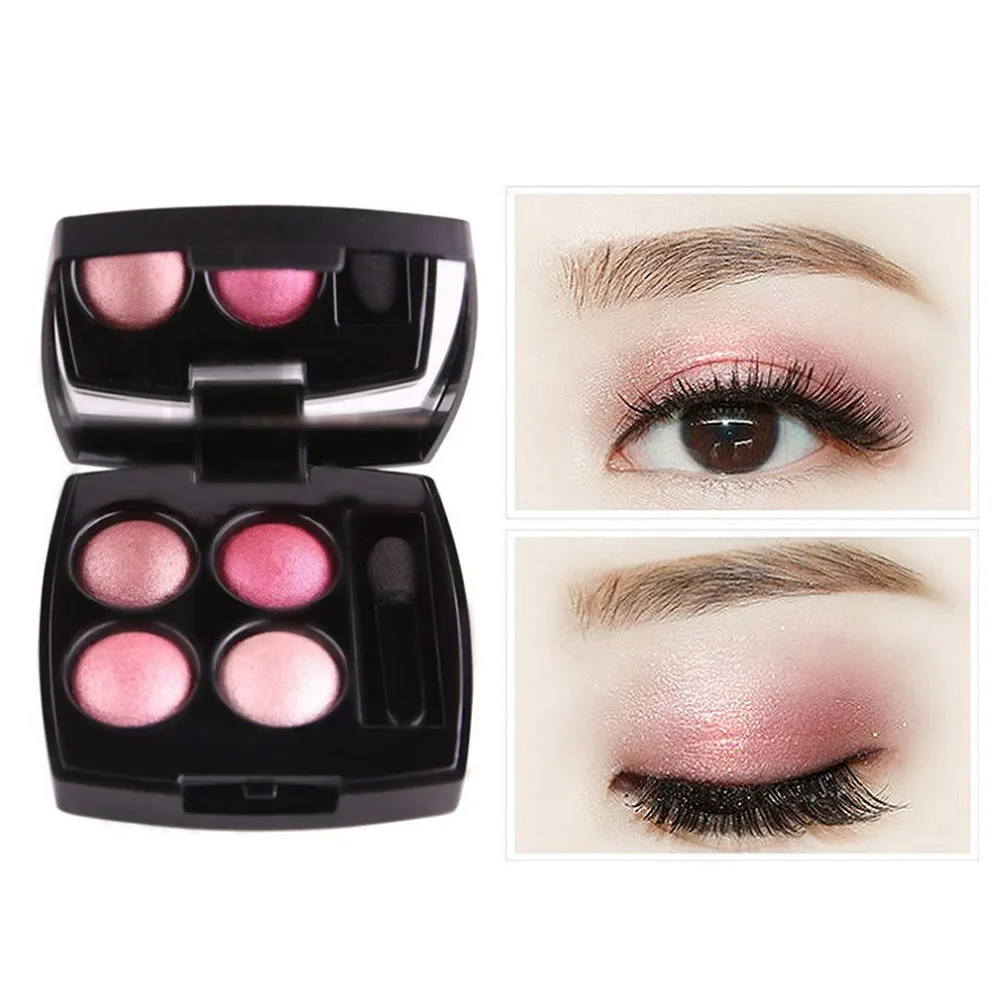 Eyeshadow Pearl Light 4 Color Eye Shadow Plate Earth Color Peach Blossom Makeup Multi-color Eye Shadow Set for Women