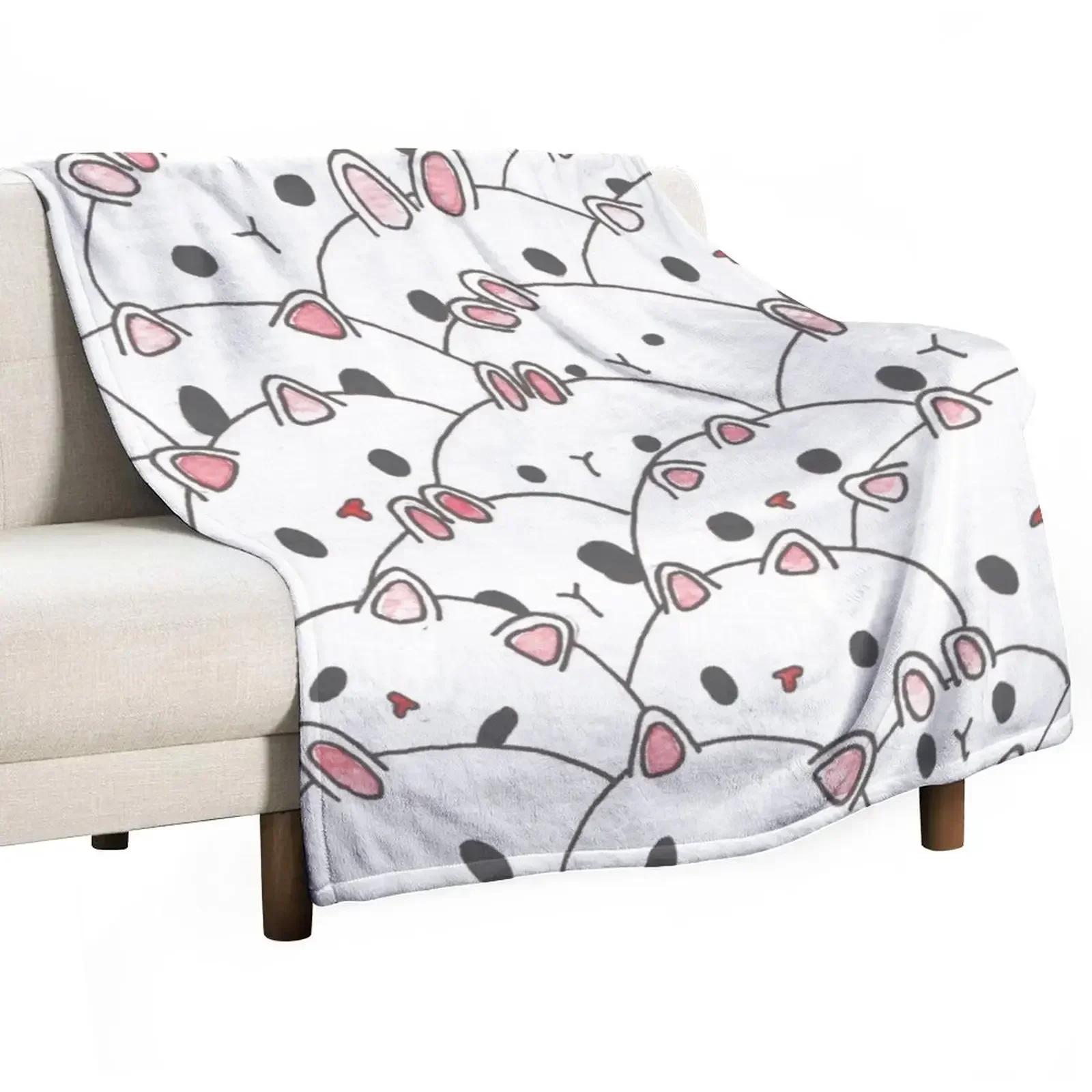 

New Cute bunnies and cats Throw Blanket Flannels Kid'S Picnic Decorative Sofas Blankets