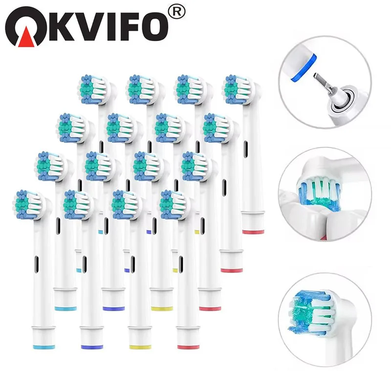 

KVIFO 4/8/10/12/16/20 шт. SB-17A с мягкой щетиной Dupont, прецизионная чистящая головка зубной щетки, совместимая с чистой/Pro Health