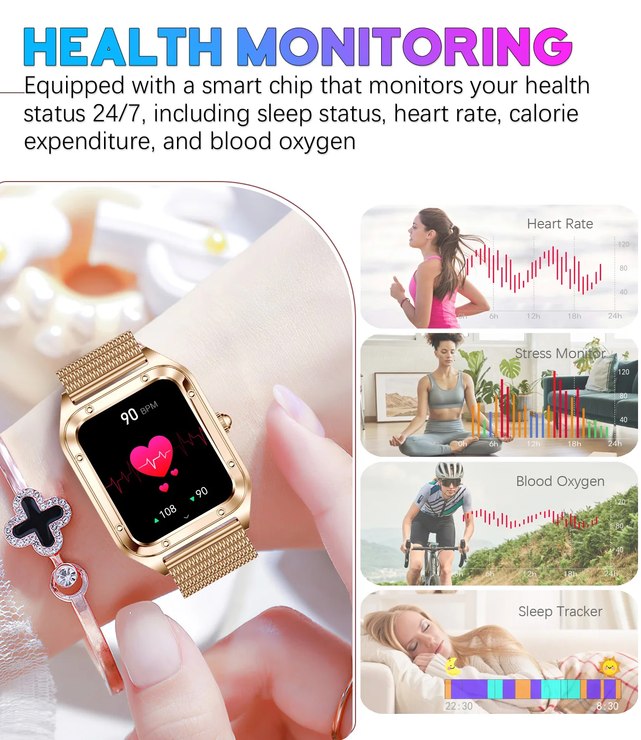 2025 neue Smartwatch mit 1,57 HD-Bildschirm, dynamische Herzfrequenz-Schlafüberwachung, Musiksteuerung, mehrere Übungsmodi, Smartwatch für Damen