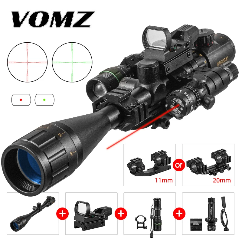 Hunting 6-24x50 AOEG Optical sight red dot holographic red and green laser tactical combination rifle scope Crossbow for hunting