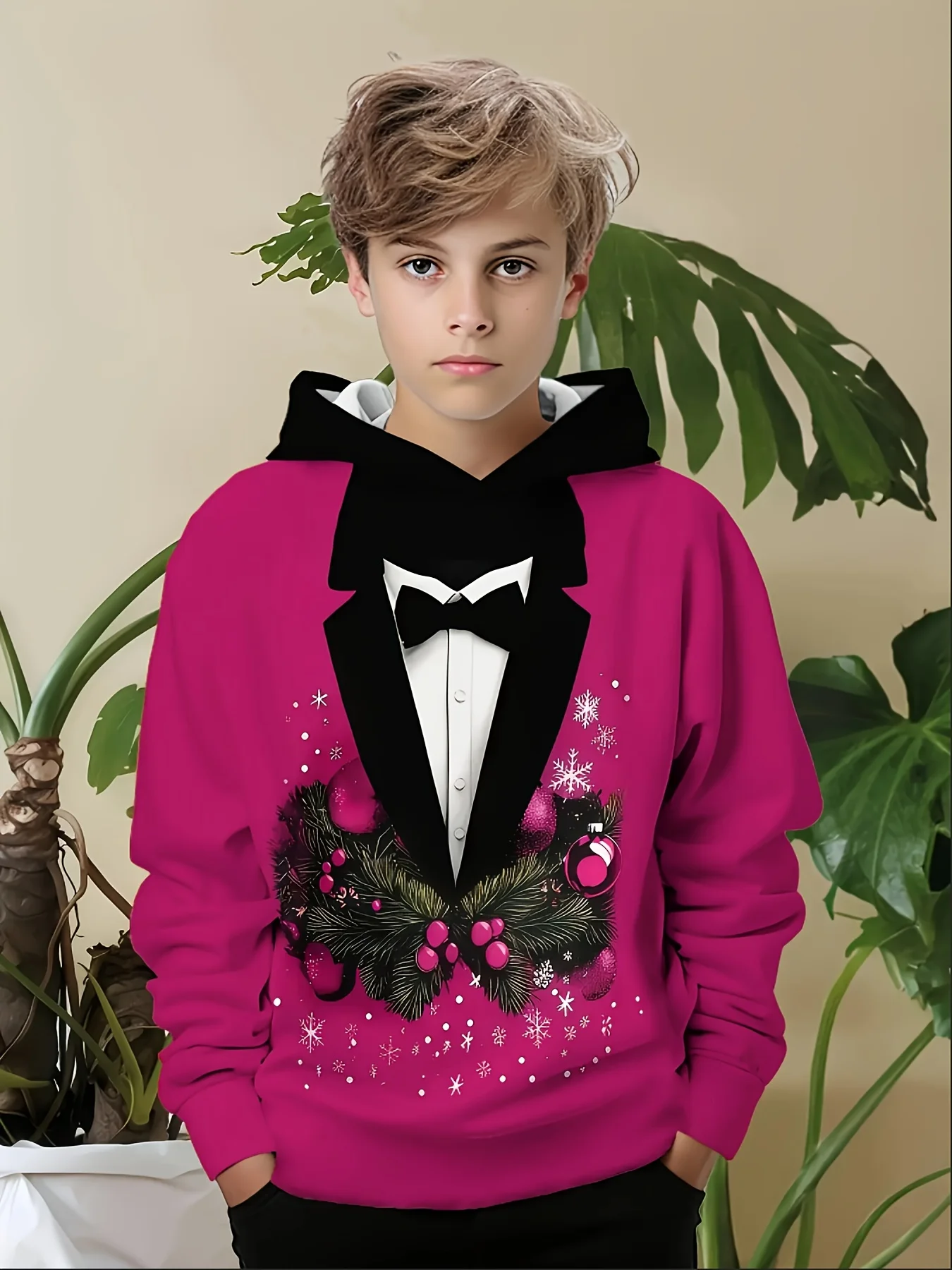 هوديي للأطفال على طراز الرجل المحترم |   بدلة عيد الميلاد طباعة السترة |   ملابس المهرجانات الجديدة للخريف والشتاء للأولاد ملابس يومية داخلية وخارجية #6