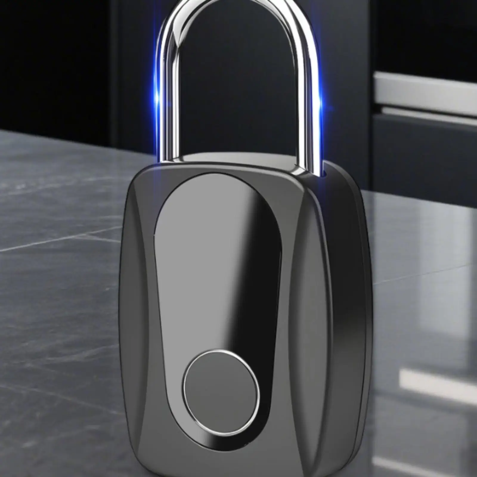 Touch-Based Padlock Universal Charging Port Charging Biometric Padlock Curved Steel Shackle Security Hardware