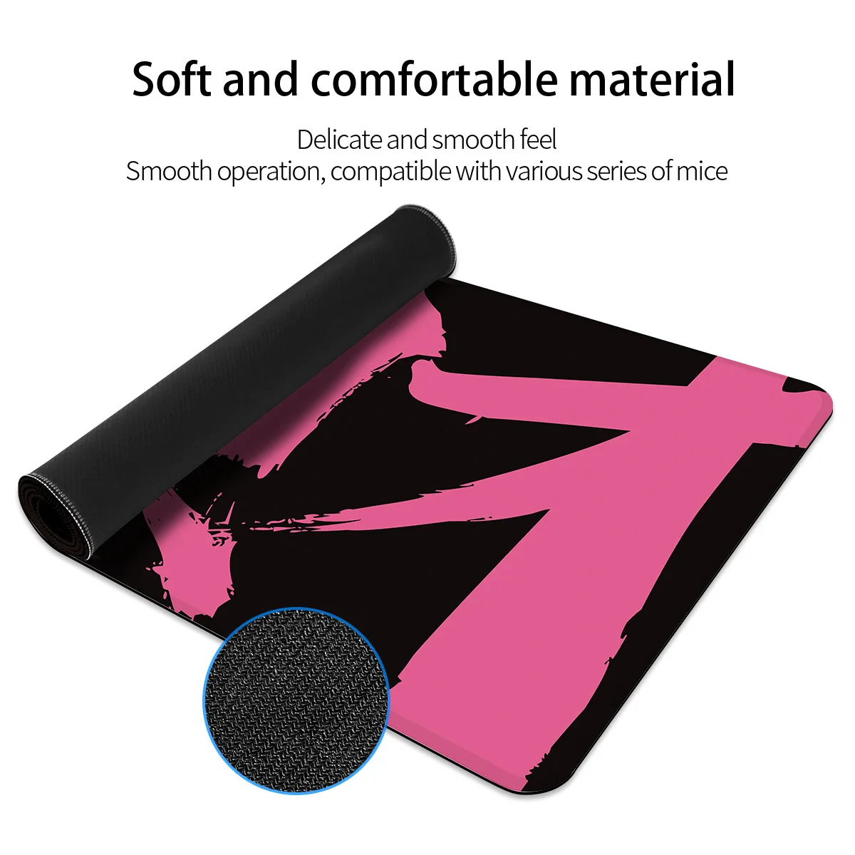 Thickened Large Size Office Mousepad Keyboard Mat Lucky Money Lock  Design Cartoon Natural Rubber Material Desk Mat