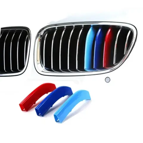3 개/몫 자동차 그릴 네트워크 장식 트림 그릴 스티커 BMW E46 F30 E90 3 시리즈 자동차 스타일 BMW 그릴 스티커 BMW 액세서리