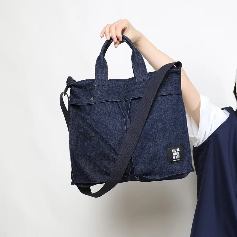 

Unisex Denim Messenger Bag - Large Capacity Canvas Crossbody Casual Cycling Shoulder Bag for Men & Women