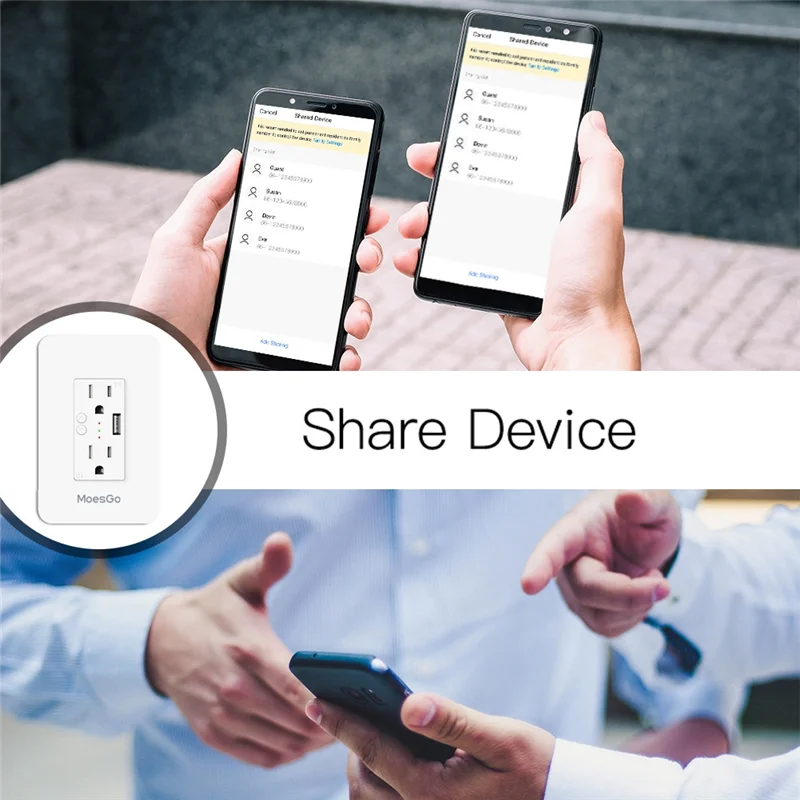

【Buy It-Now!】Wifi Smart Wall Outlet With 2 USB Sockets Tuya APP Remote Control-US Plug For Alexa Google Home Power Outlets