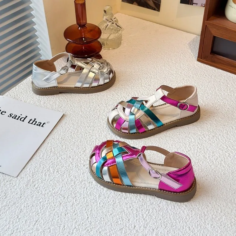 2026 Summer New Style Women's Breathable Sandals - Rainbow Color Knitted Sandals - Roman-style Shoes - Anti-slip Soft Soles