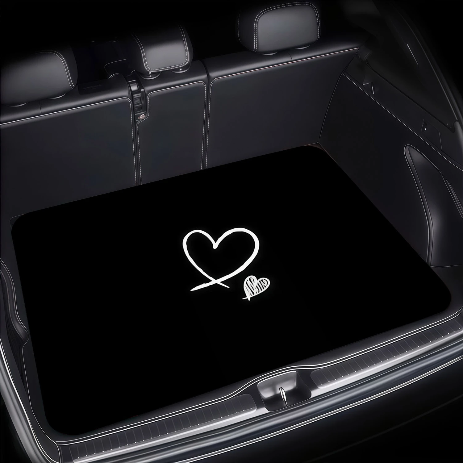 Simple Love Car Trunk Mat, Minimalist Cargo Liner, Dirt-Resistant Boot Protector, Car Decoration Accessories, Universal Fit