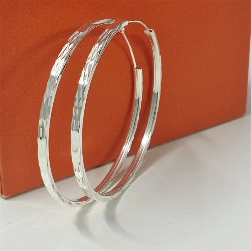 Senlissi – Modische creolen mit 18 Karat vergoldet für Damen, 925er-Sterlingsilber, 2,5 mm Ohrring, C Diegoь K® Servies, einfacher Schmuck, Geschenke – Detail 9