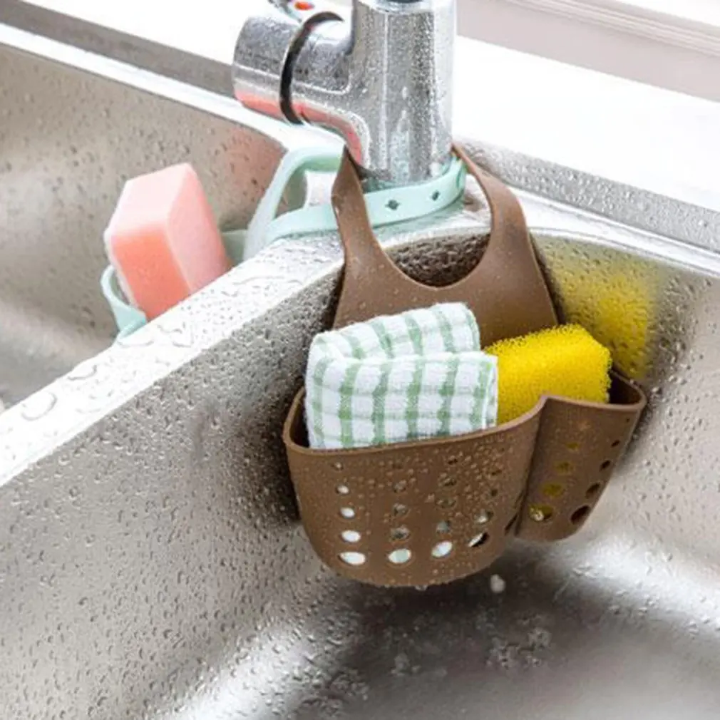 Sink Shelf Soap Sponge Rack Kitchen Drain Holder Sink Holder Kitchen Portable Hanging Bag Basket household kitchen Storage Racks