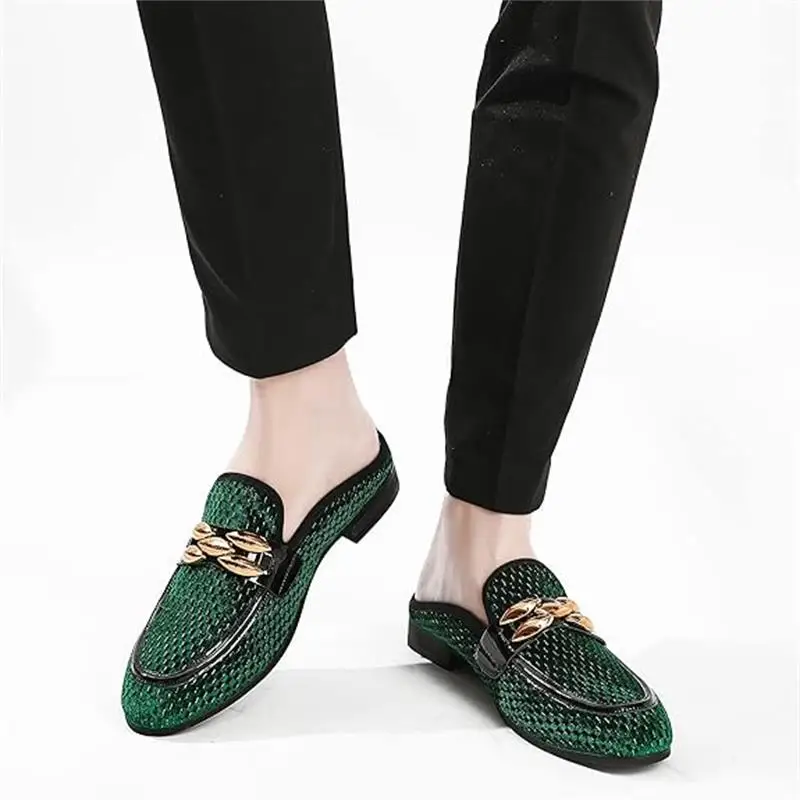 Men Summer Velvet Shoes Fashion Party and Banquet Male Dress Slippers Men\'s Slip-on Mule Sandals Loafer