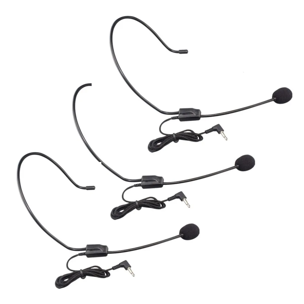 

3 Pcs Head Mounted Microphone Voice Amplifier Lightweight Durable Wired Loudspeaker Teaching Sales Supermarket
