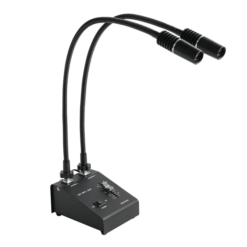 6W podwójna dioda LED typu "gęsia szyja" oświetlacz źródło lampy do przemysłowego mikroskopu stereoskopowego obiektyw aparatu lupa 110V-240V Adapter