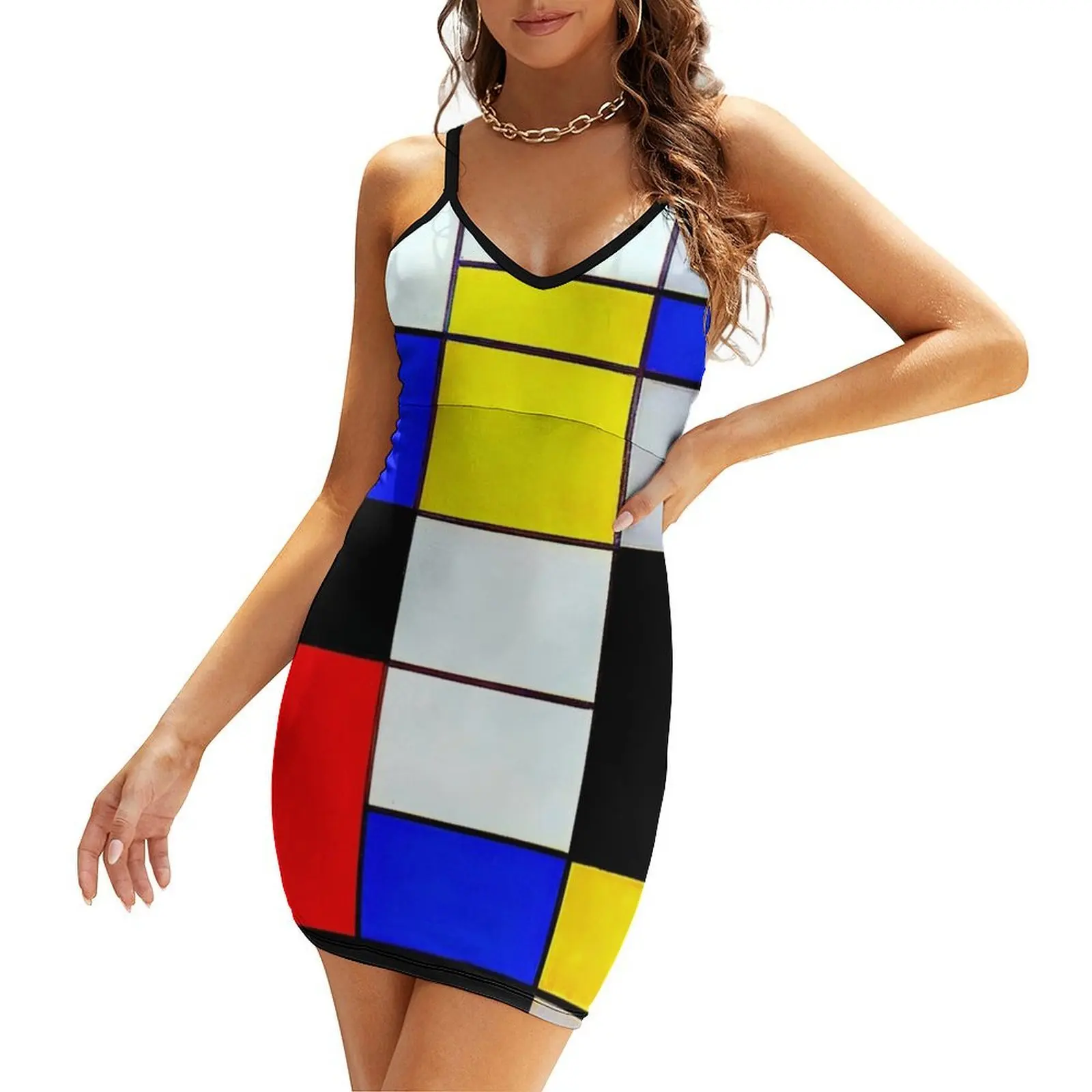 

Piet Mondrian - Composition A (Digitally Enhanced) Sling Dress dresses korean style dress party night