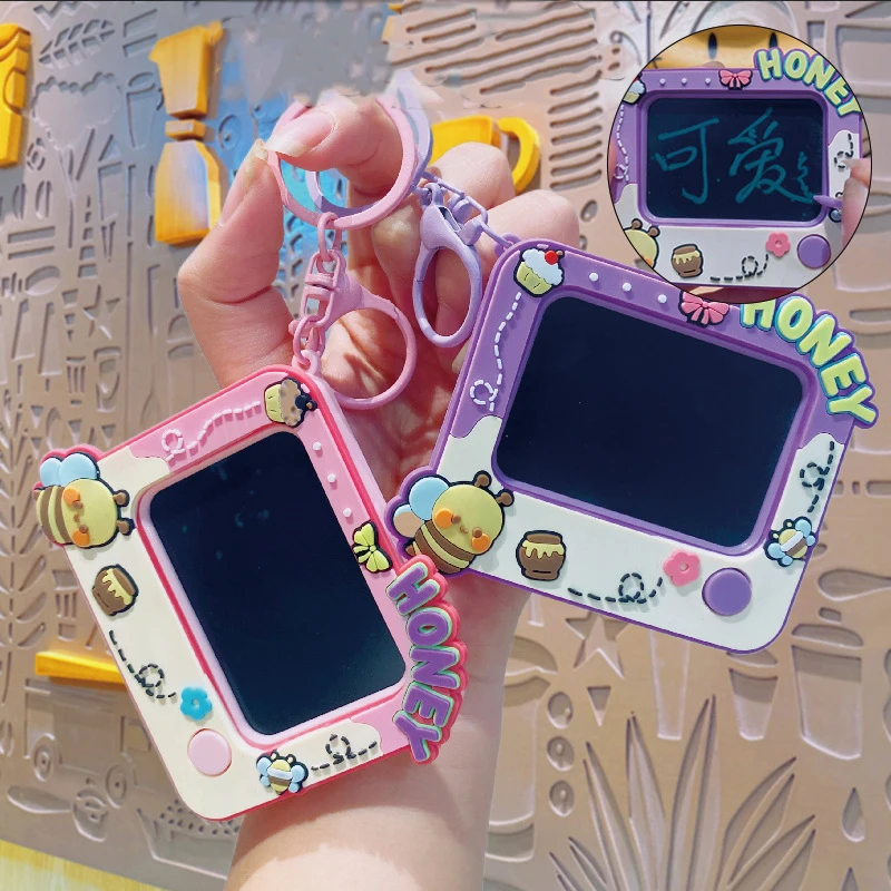 Creative Mini Graffiti Board Keychain Bag Pendant Cute Couple Car Key Chain Pendant Can Draw And Paint Board Children Toys Gifts