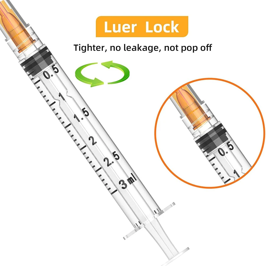 3ml Einweg-Luer-Lock-Spritze, Geeignet für Haustiere und Nutztiere, Industrielle Anwendung, Laborabgabe und Manuelle Anwendungen – Detail 4
