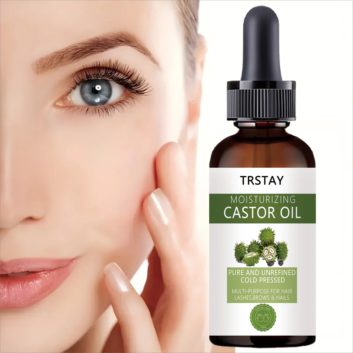 TRSTAY Eye Care Oil, Nourishing Eyelashes and Eyebrows, Daily Moisturizing Conditioner for Delicate Hair Around the Eyes