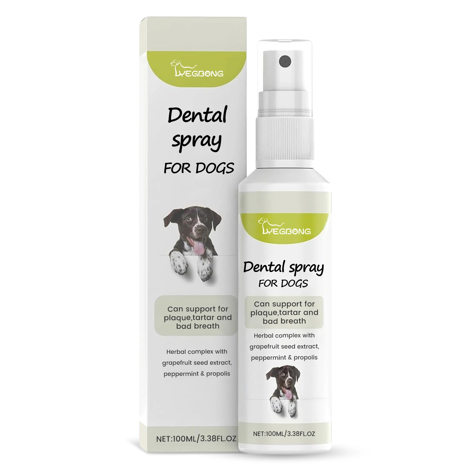 

Yegbong Pet Mint Fresh Breath Spray For Cat Dog Oral Cleaning, And Deodorization Care Spray