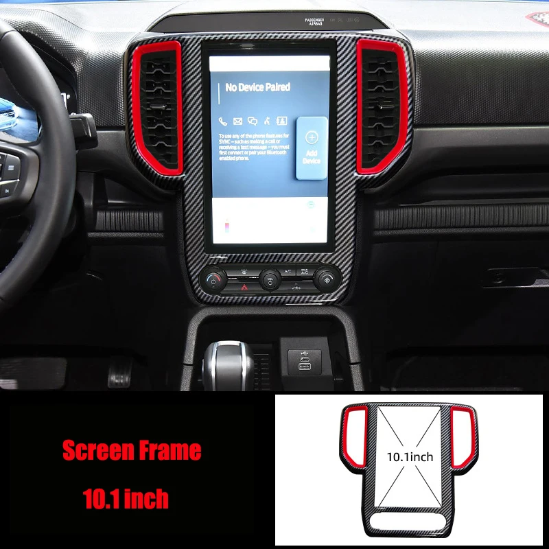 Carbon Fiber Look Car Interior Cover Trim Decoration For Ford Ranger T9 2023+ Auto Accessories